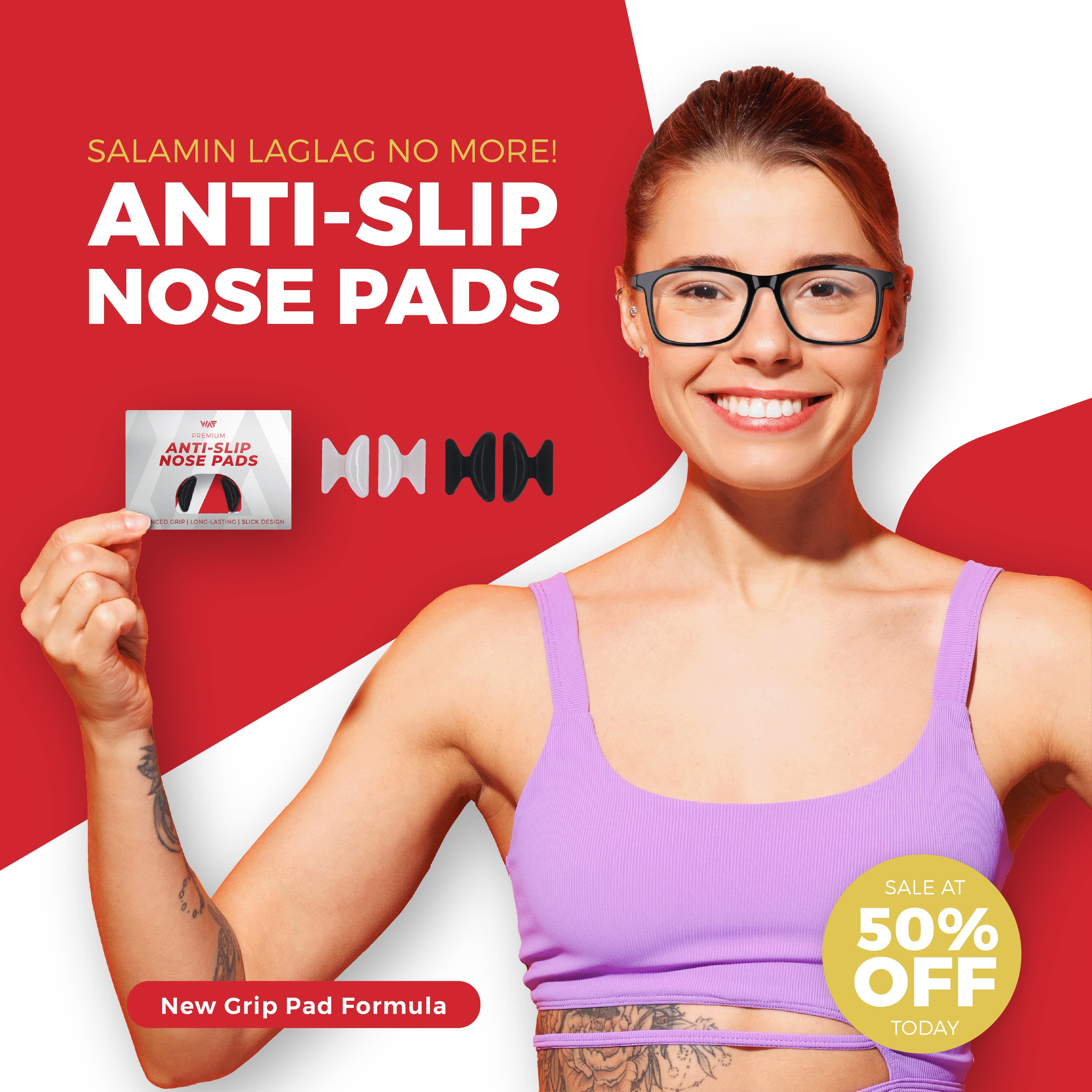 NoSlip Silicone Nose Pads for Eyeglasses